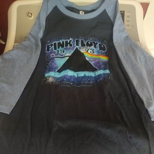 Liquid blue pink Floyd raglan T shirt sz L Large